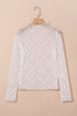 Sheer Floral Lace Long Sleeve Slim Fit Top